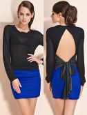 ts ouro open-volta costurada blusa top (mais cores)